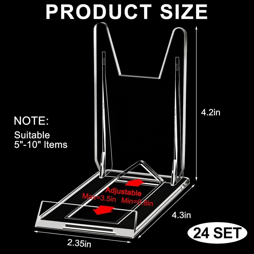 12 Pack Acrylic Book Stand for Display Adjustable Clear Display Holder Easel
