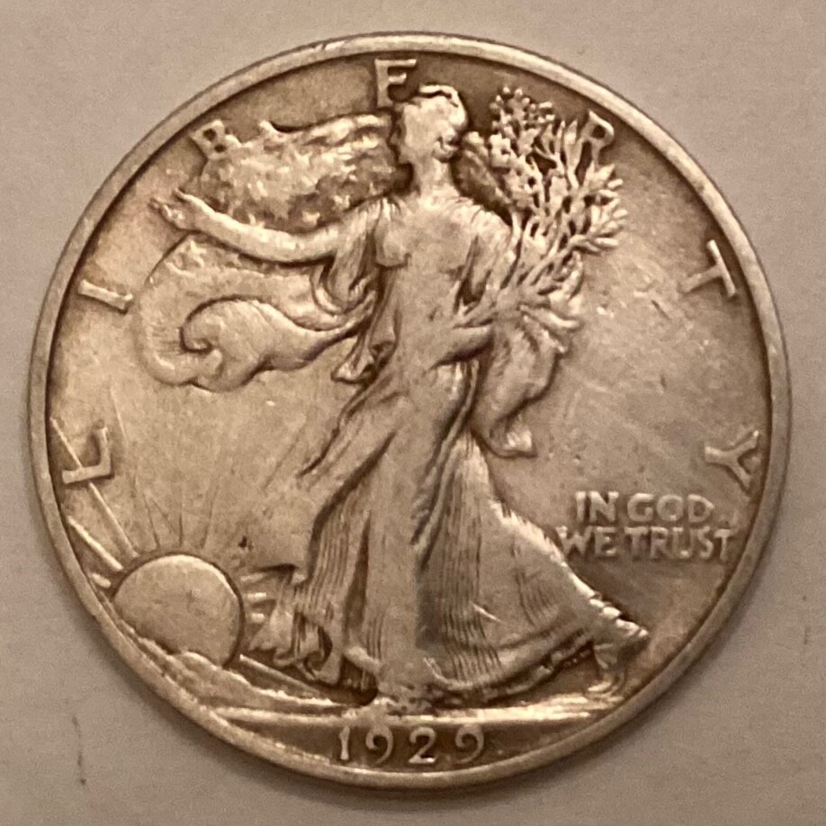 1929  S Walking Liberty Half Dollar cd -
