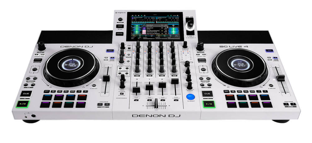 Denon DJ SC LIVE 4 WHITE - 4-Deck Standalone DJ Controller with 7” Touchscreen,