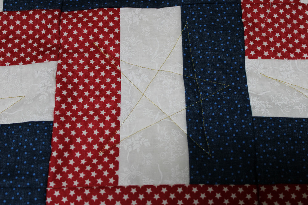 Finished Table Runner ~ Machine Quilted ~ Red, White, and Blue ~ 18"x47"