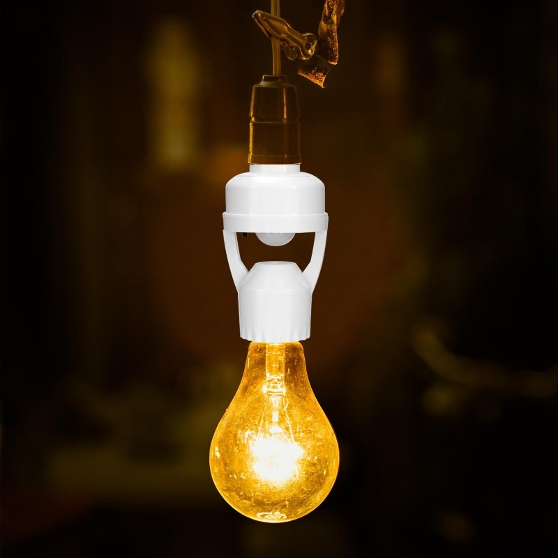 Motion Sensor Light Socket Adapter E26/E27 Basements, Garages（8Pack）