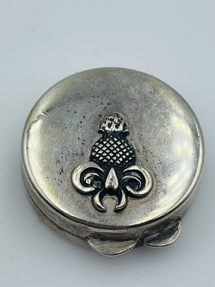 Thomae & Co Vintage Sterling Silver Pineapple Design Round Pill Box