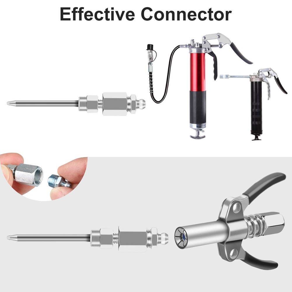 4pcs Grease Gun Fitting Tool Kit 90 Degree Coupler Adapter Needle Tips Dispenser