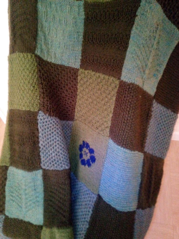 Hand knitted double blanket