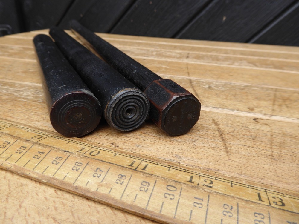 Antique Victorian Draughtsman Rolling rules. One with Octagonal ends - J.C.King