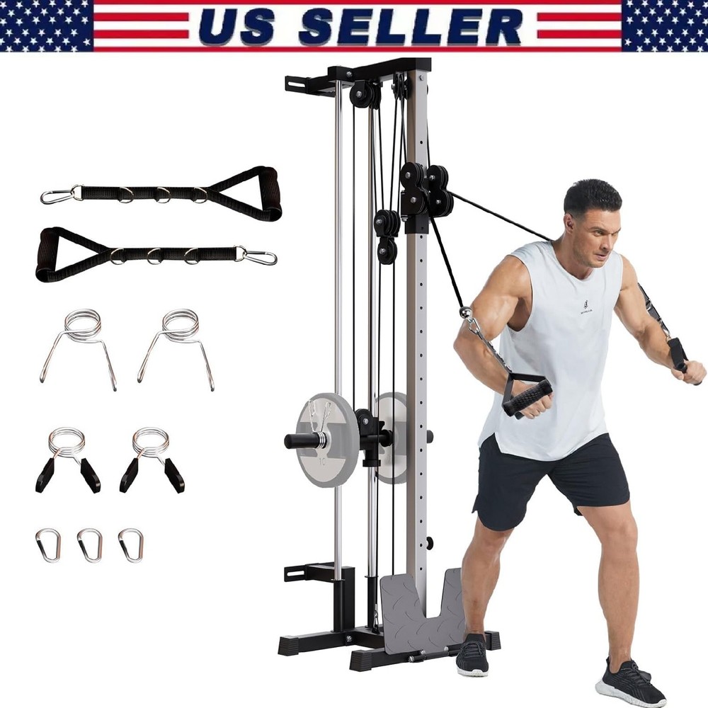Wall Mount Cable Station, Adjustable Dual Pulley System Cable Crossover Machine