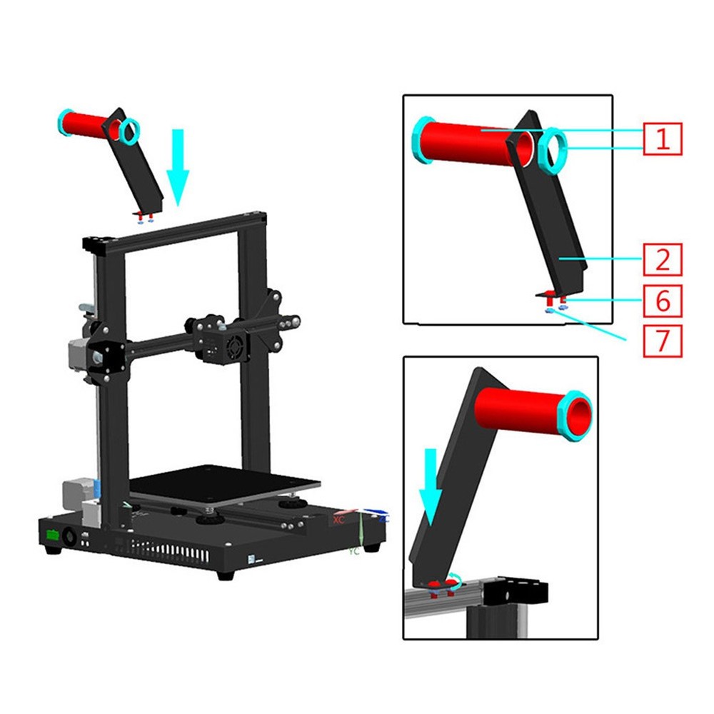 3 D Filament Spool Holder Storage Rack Rolling 3D Printer Material