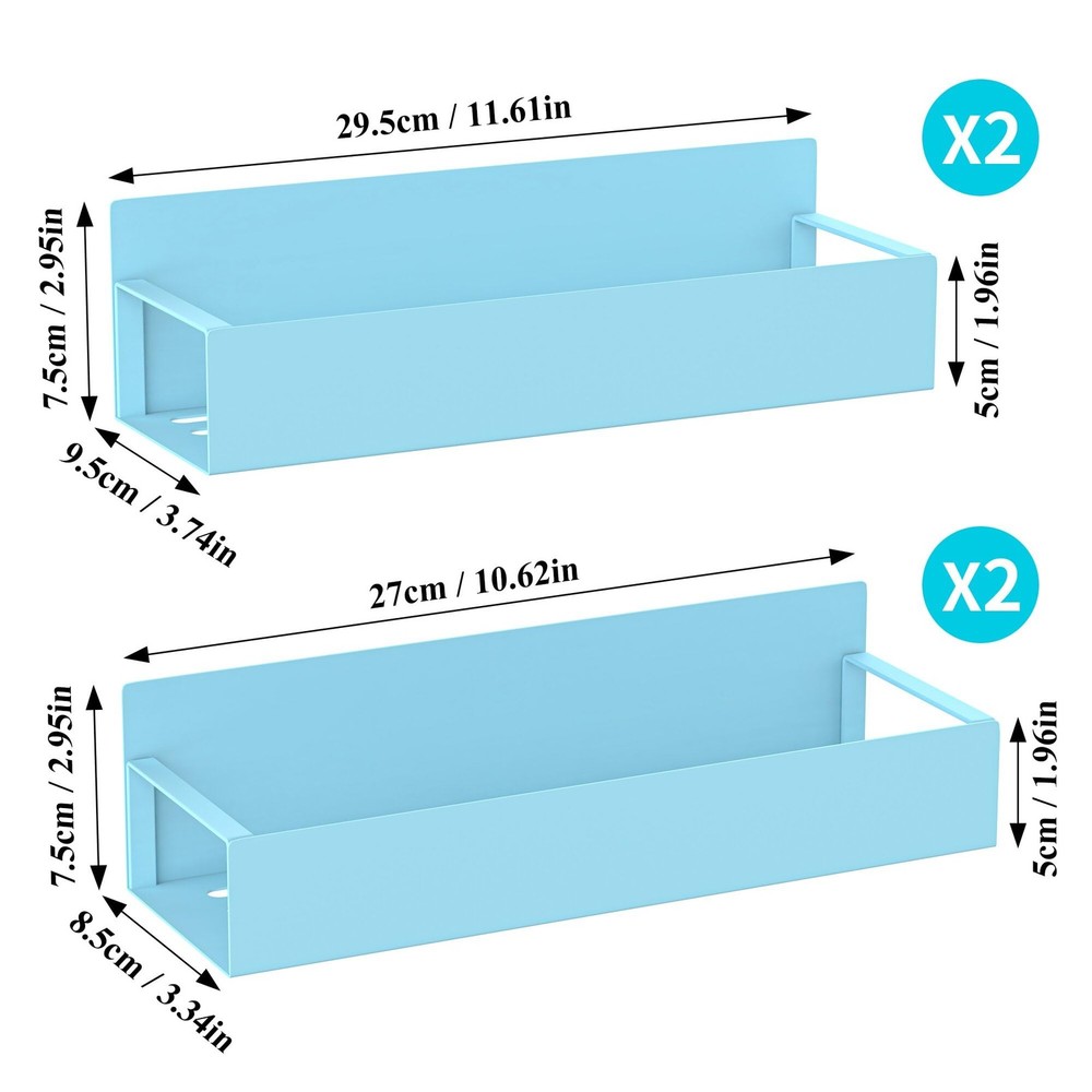 HuggieGems 4 Pack Magnetic Spice Storage Rack Organizer for 4 Pack, Blue