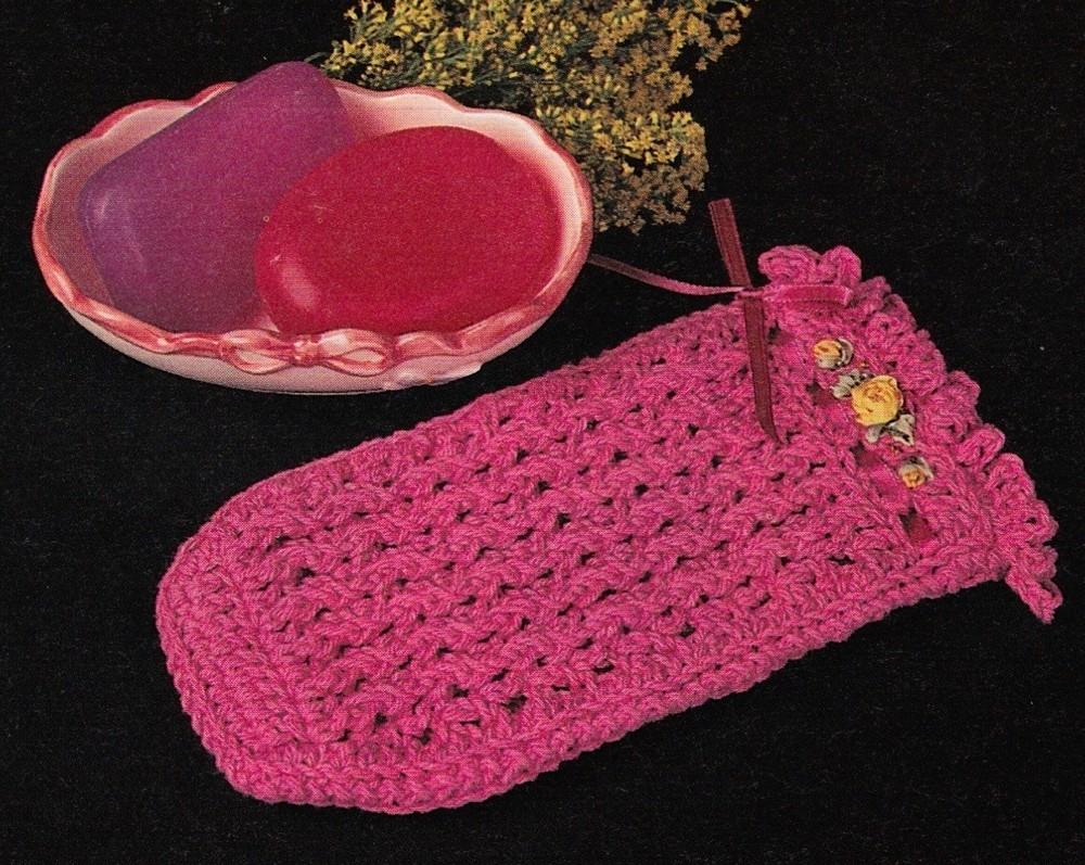 LUXURIOUS Bath Mitt/Decor/Crochet Pattern INSTRUCTIONS ONLY