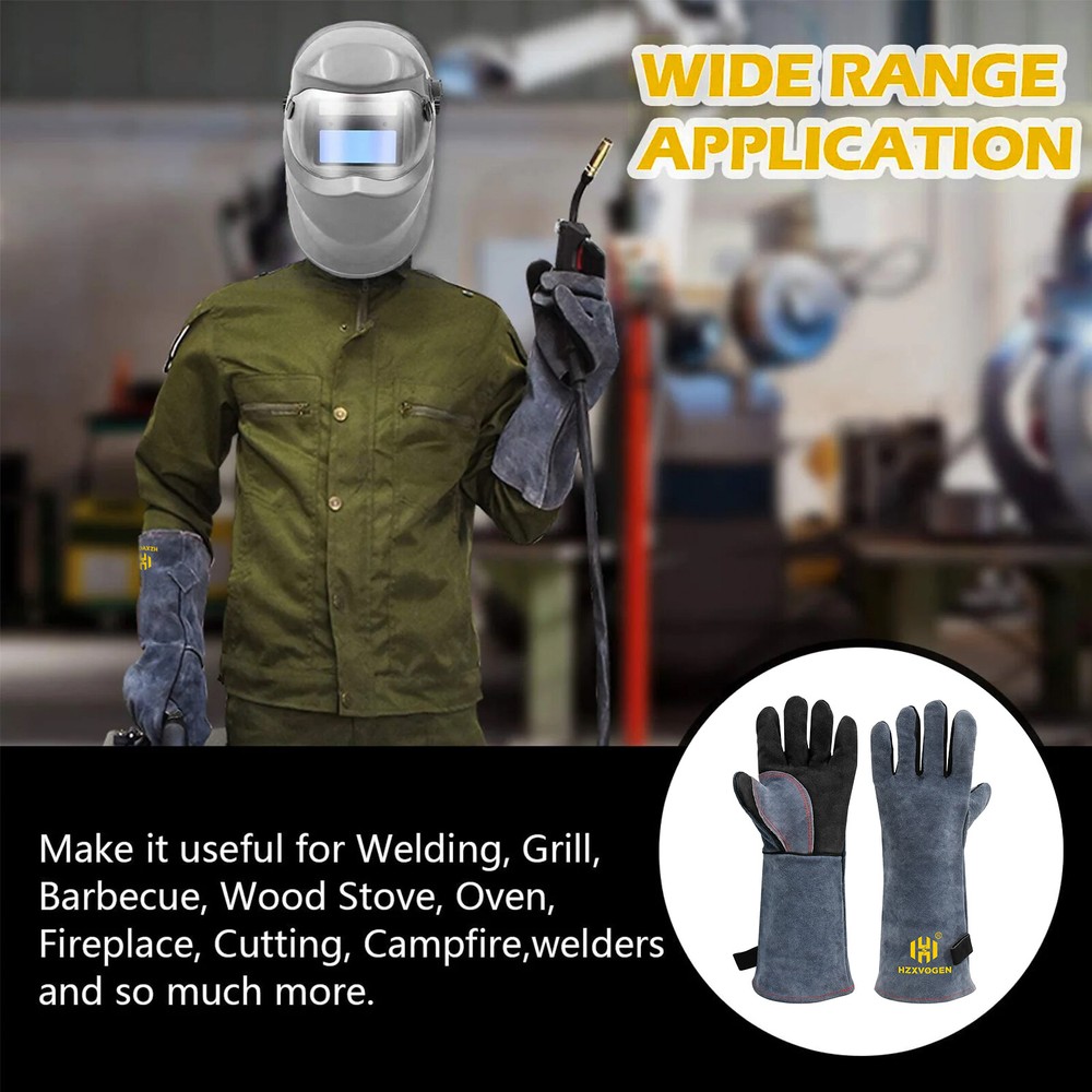 16'' Thick Premium cowhide leather Welding Gloves Blacksmith work gloves US