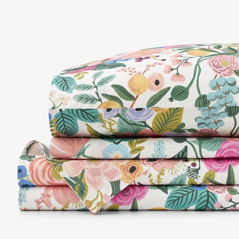 Classic Cool Cotton Percale Bed Sheet Set Twin Multi Floral Soft Bedding Set !!!