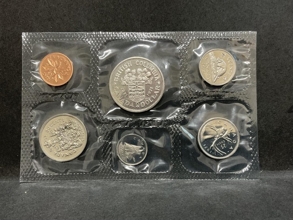 Canada 1971 Uncirculated 6 Coin Set, BC Dollar