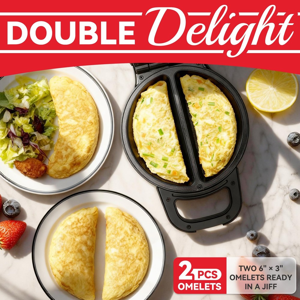 SugarWhisk Flip Omelette Maker Electric, Pan Standard, Graphite