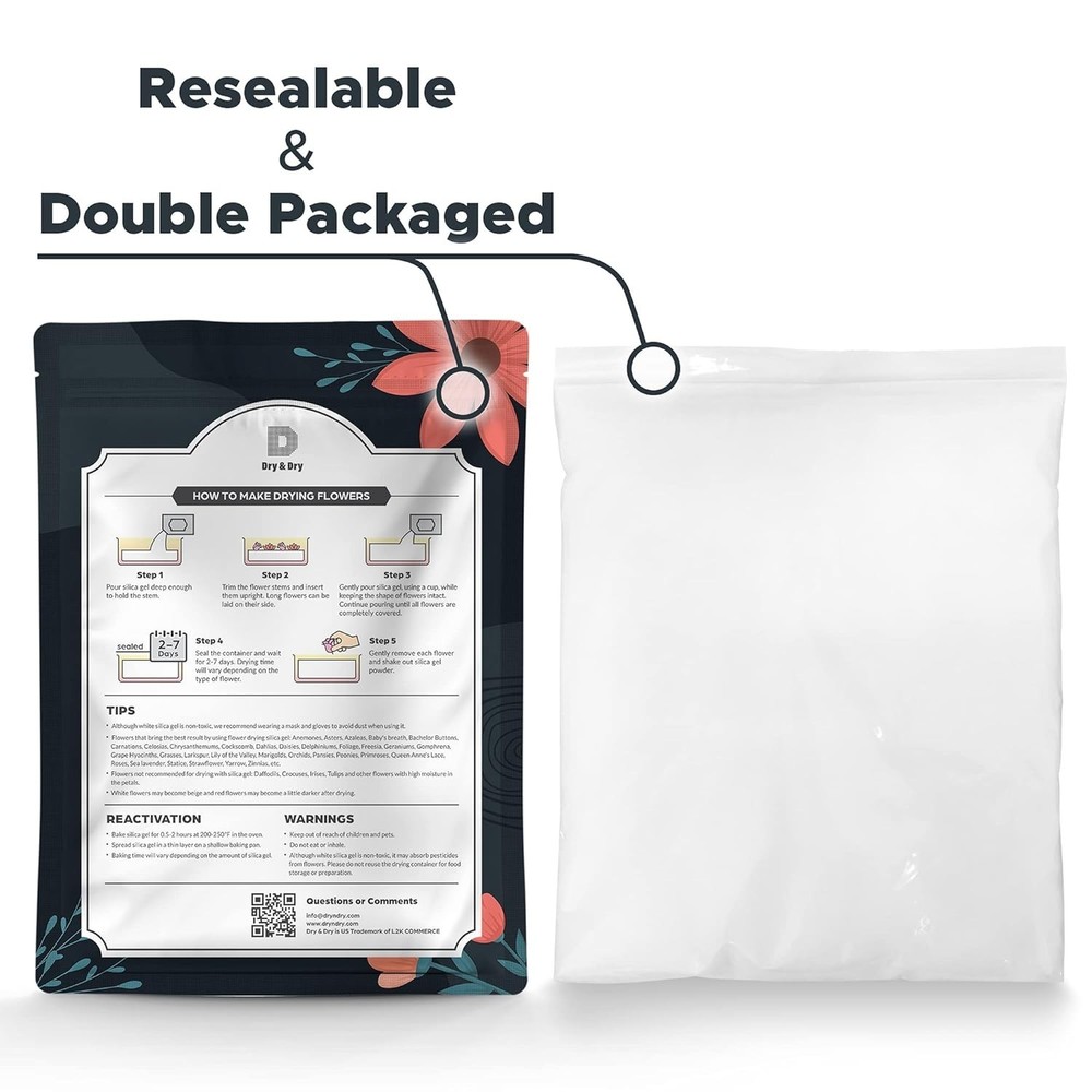 3 lbs Indicating Silica Gel for Fast Flower Drying - Eco-Friendly & Effective