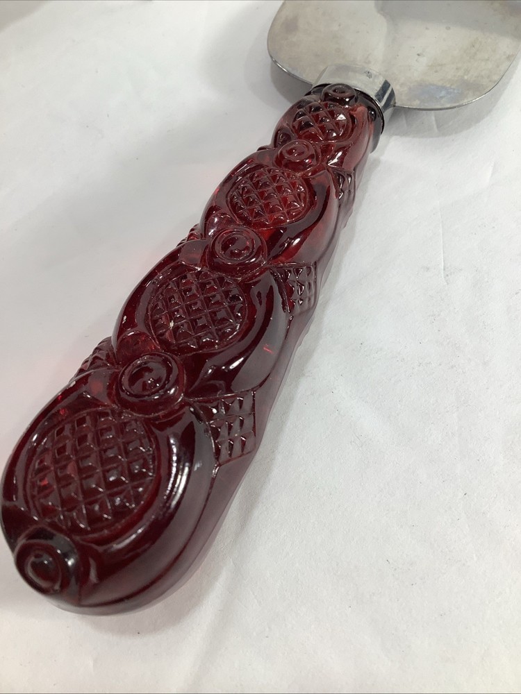 Avon Cape Cod 1876 Ruby Red 10.5” Cake Plate & Matching Server