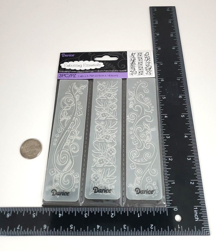 2013 Darice-Embossing Essentials-Embossing Folder Set -Flourishes-3pc