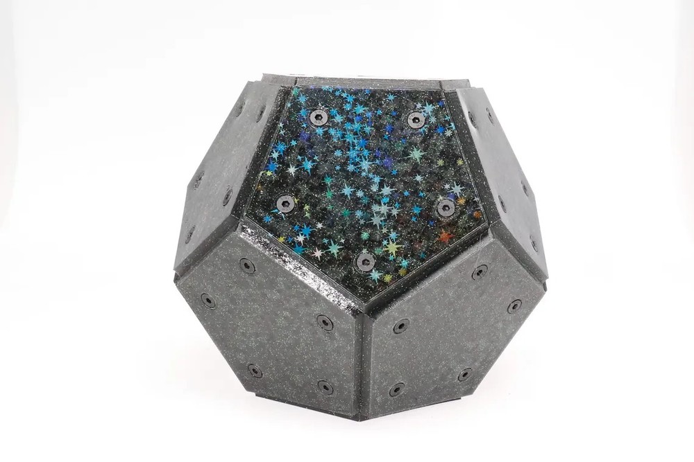 Dodecahedron holographic platonic solid for meditation altar