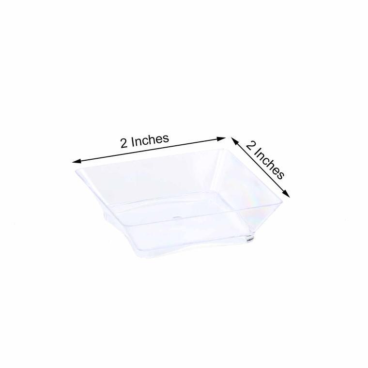 2" PLASTIC PLATES Clear Elegant Mini Square Wedding Disposable TABLEWARE SALE