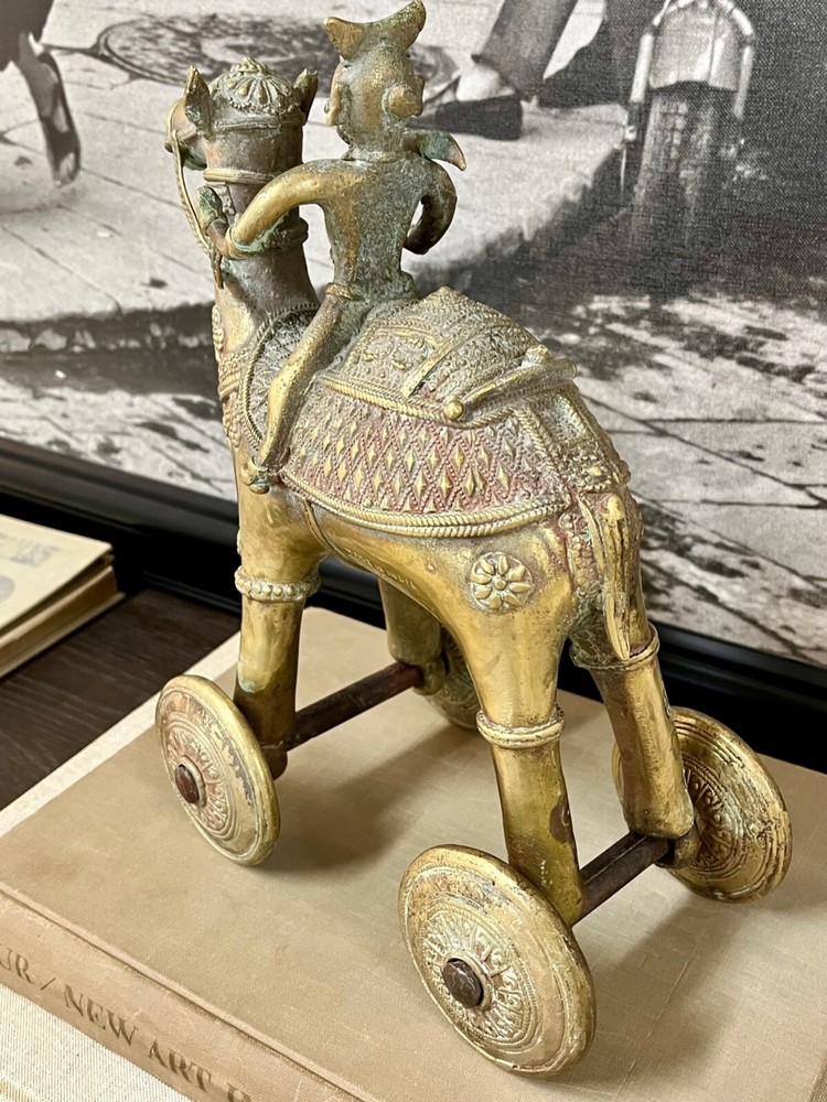 LARGE ANTIQUE INDIA TEMPLE TOY NUMBERED