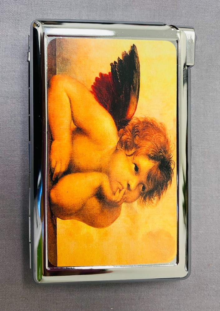 Cherub Angel D2 Image Cigarette Case with lighter ID Holder Wallet