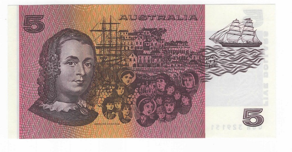 1990 AUSTRALIA $5 P44 SUPERB GEM UNCIRCULATED CONDITION #128-2