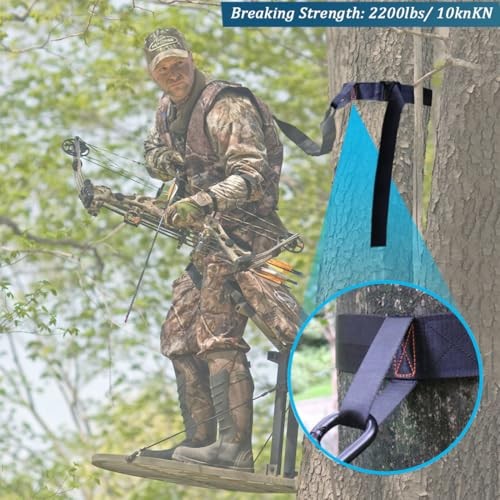 Tree Stand Safety Strap, Hunting Safety Harness Tree Strap, Black-upgrade