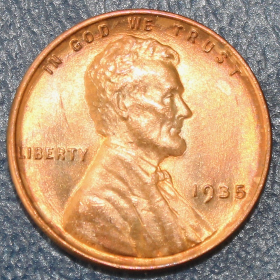 1935 1C RD Lincoln Cent  UNC  #9040