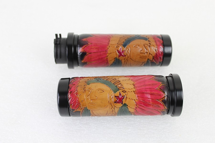 Indian Grip Set with Black Ends for Harley-Davidson