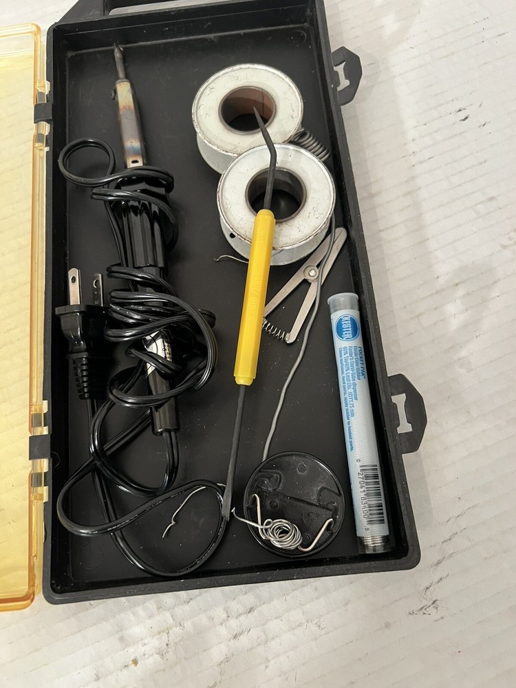 Radio Shack Container W/ Soldering Related Items UNTESTED