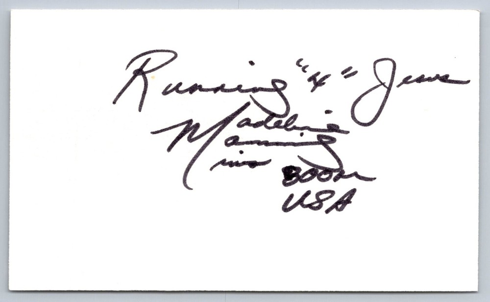 Madeline Manning Signed Index Card - Olympics - Runner