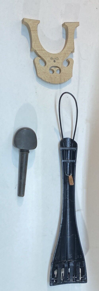 Cecilio CCO-BLACK Black 1/2 Cello NEEDS WORK READ MISSING PEGS