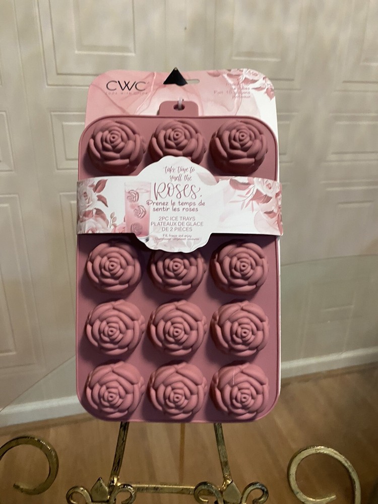 CWC SILICONE FLORAL ICE TRAY DISHWASHER SAFE
