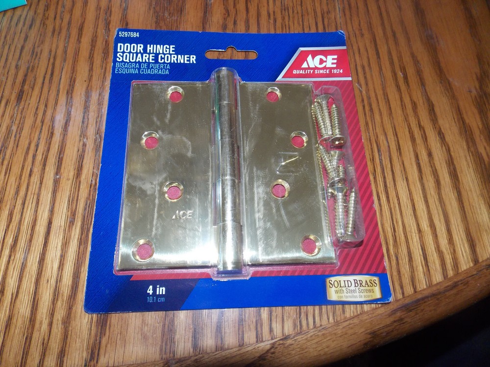 New Ace Solid Brass 4 inch Hinge