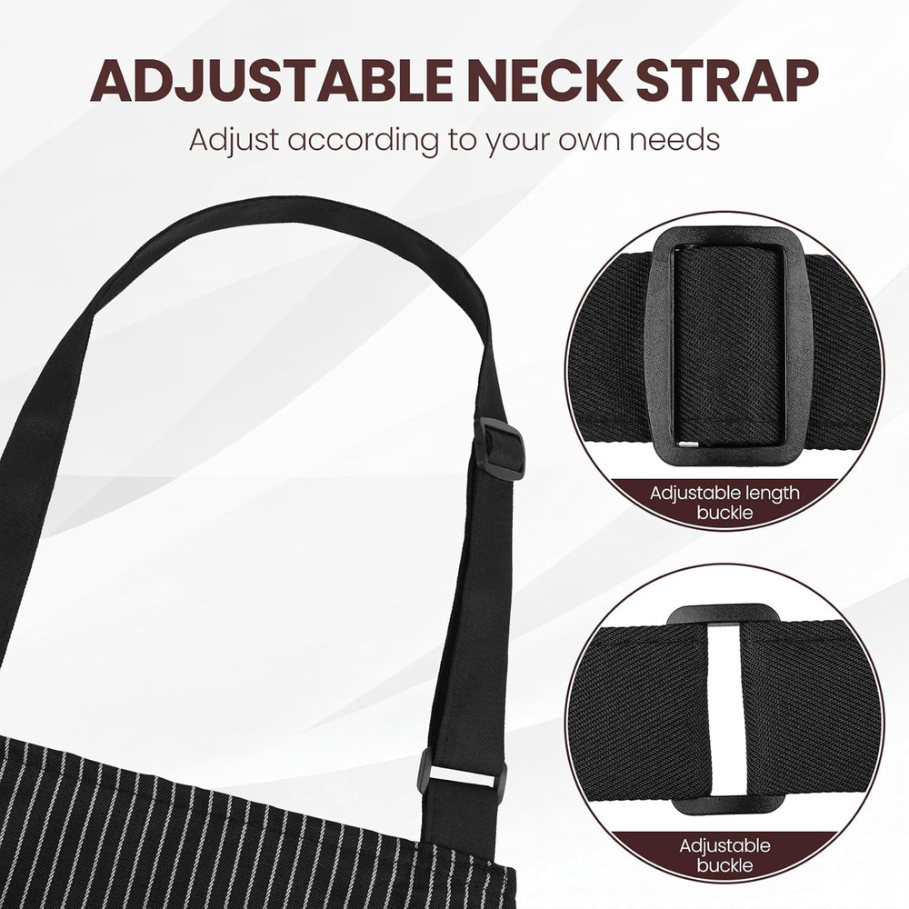 2 Pack Apron, Cooking Kitchen Aprons, Adjustable Bib Apron with 2 Pockets for Me
