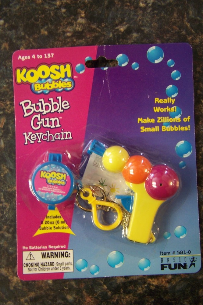 Vintage KOOSH Bubble Gun Keychain 1999 Basic Fun Sealed New Nostalgia