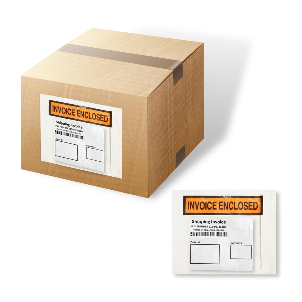 4.5" x 5.5" Invoiced Enclosed Envelopes Panel Face Back Side Loading 128000 Pcs