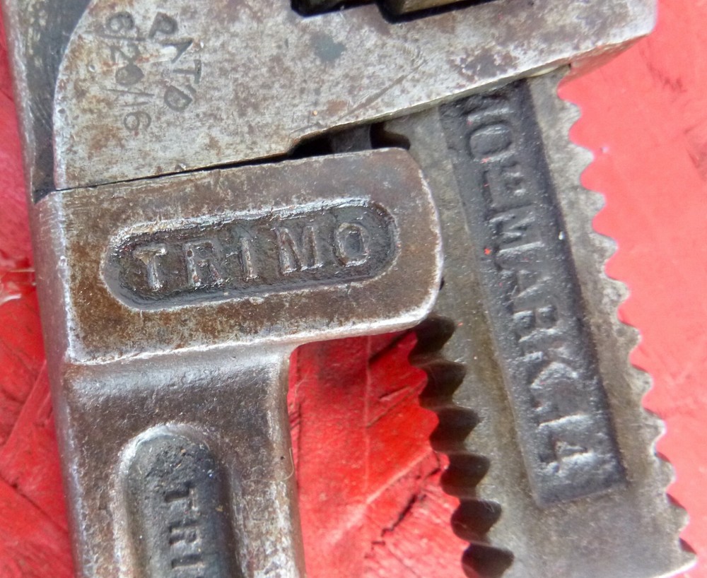 Vintage Trimo 14 Inch Pipe Wrench 1889 / 1916