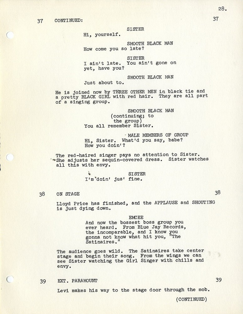 SPARKLE (Apr 9, 1975) Final Draft film script by Joel Schumacher