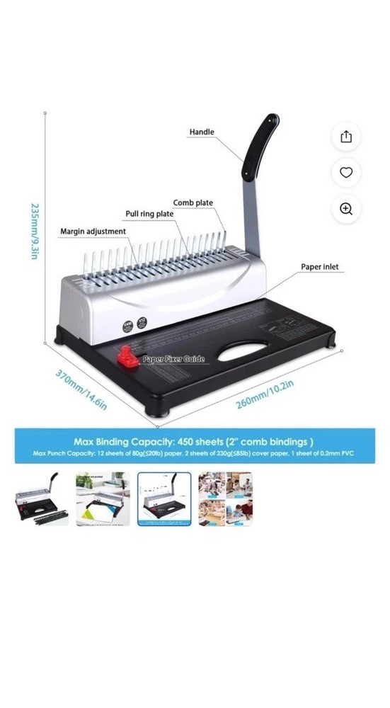 Make Easy Comb Binding Machine Book Making School Business
