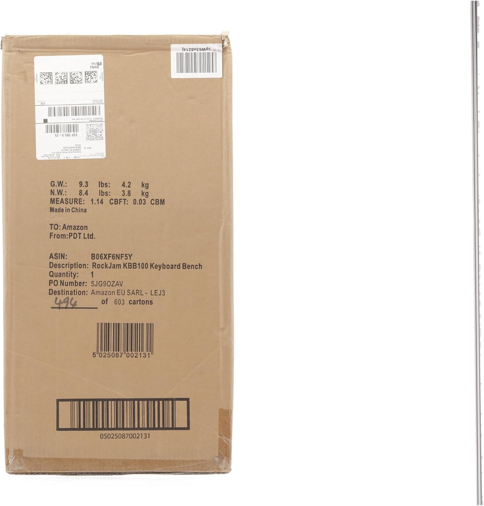 KB100 Adjustable Padded Keyboard Bench, X-Style, Black