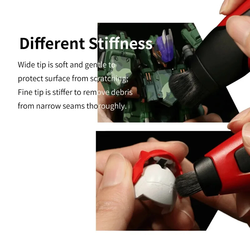 DSPIAE PT-RDB Retractable Dust Brush Double Tips Model Build Cleaning Tools DIY
