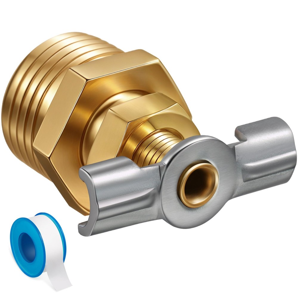 Dreyoo 2 Pack 1/2'' RV Water Heater Replacement Drain Valve with Tape, Durable