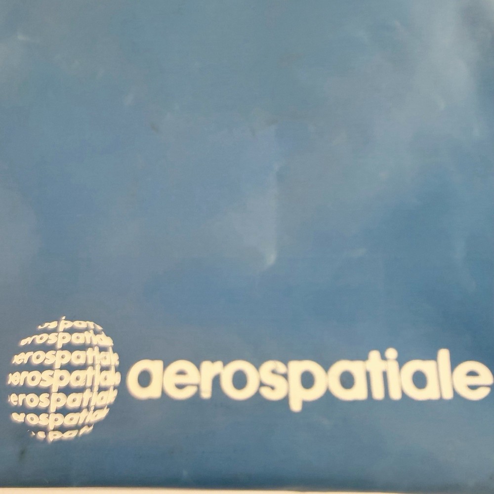 80s Aerospatiale File Folder Pouch Document Flex Frame Clutch French Concorde