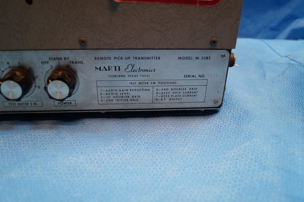 Marti Electronics Tube Remote Pick-Up Transmitter M-30BT