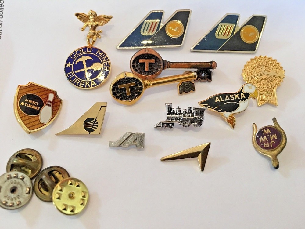LOT OF MISC PINS  WITH BACK ATTACHMENTS