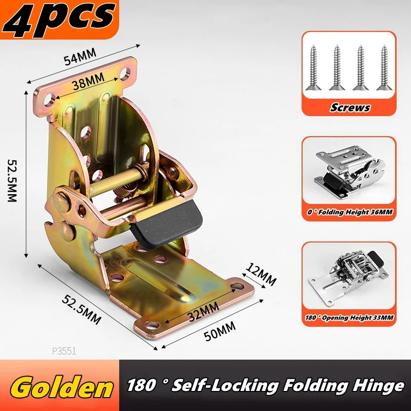 Self Locking Foldable Furniture Hinge Brackets for Table and Bed Legs
