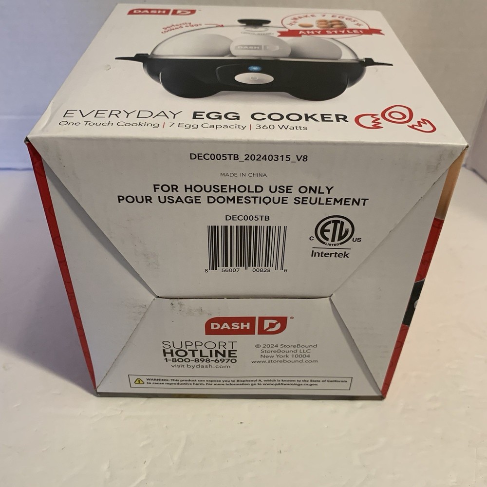 Dash - 7-Egg Everyday Rapid Electric Egg Cooker - Black - NEW