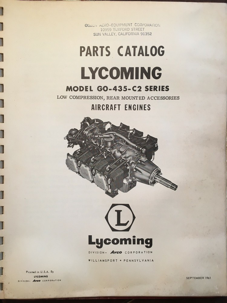 Lycoming GO-435-C2 Parts Manual