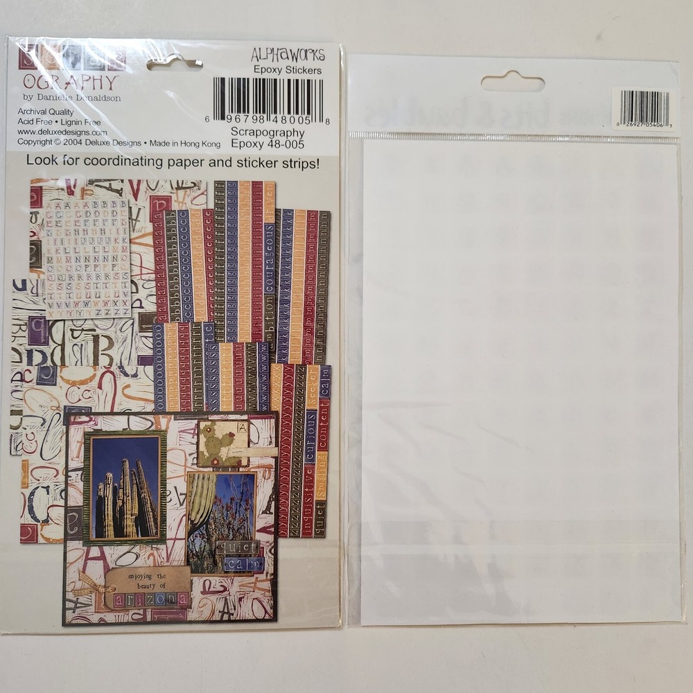 NEW 2 Pkgs Epoxy Letters Alphabet Alphaworks Creative Imaginations Stickers -G