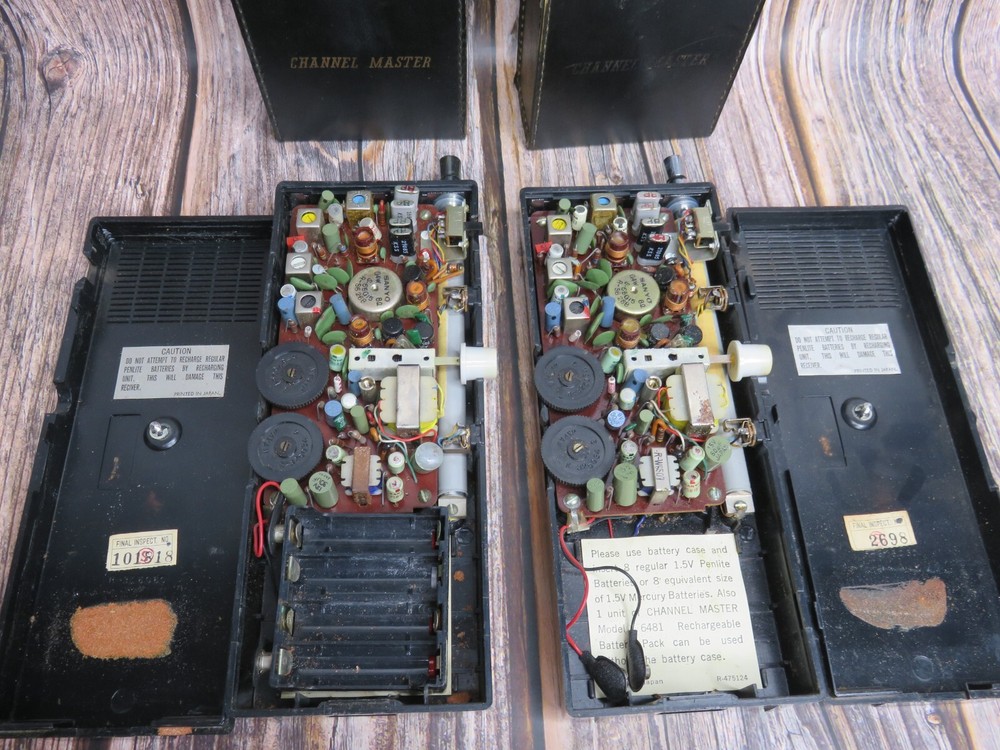 Vintage Channel Master CB Transceiver Set 2 Channel Model 6553 With Cases